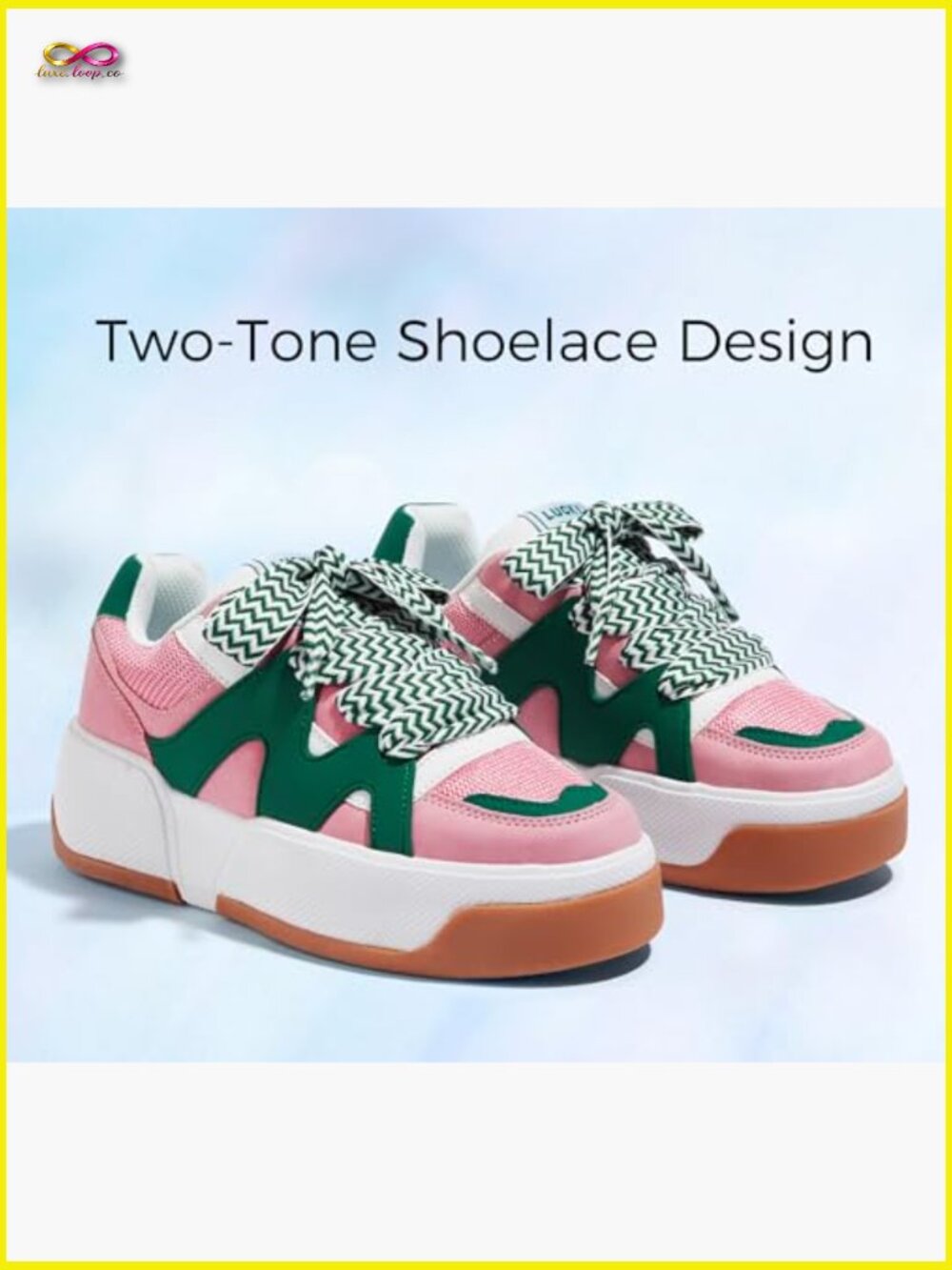 Platform Fashion Sneakers Lace Up Casual Faux Leather Comfortable Thick Sole - Picture 4 of 7